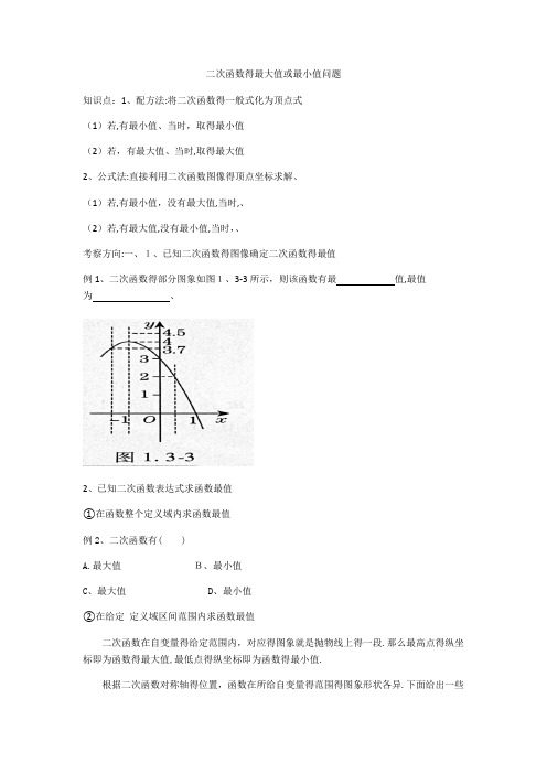 二次函数最值问题类型题总结