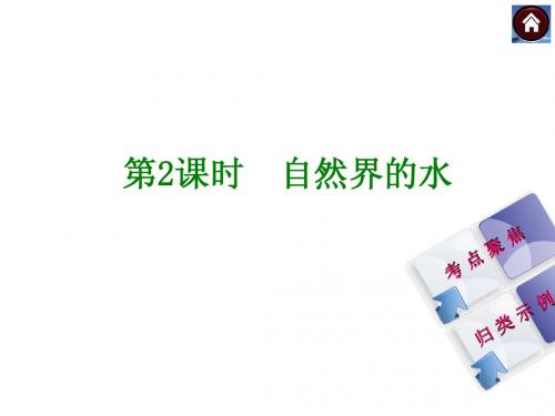 【2015中考】(人教版,全国通用)化学中考总复习课件(考点聚焦+归类探究+回归教材)：第2课时自然界的水