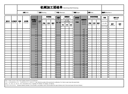 机械加工巡检单