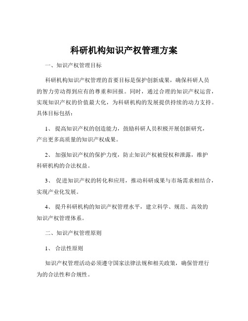 科研机构知识产权管理方案