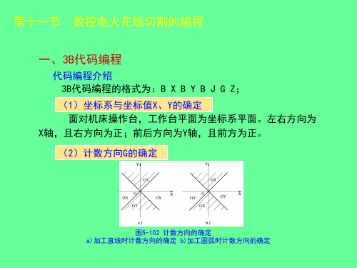 第十一节 数控电火花线切割的编程 一、3B代码编程 1.3B代码编程介绍 