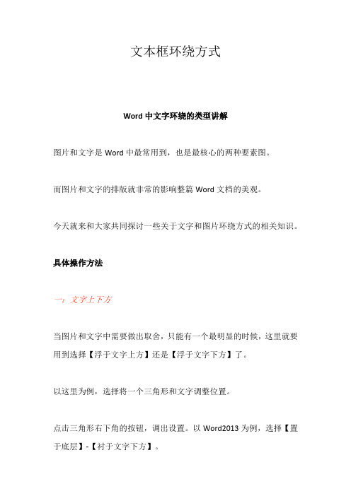 文本框环绕方式