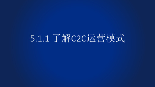 任务51了解C2C的运营模式