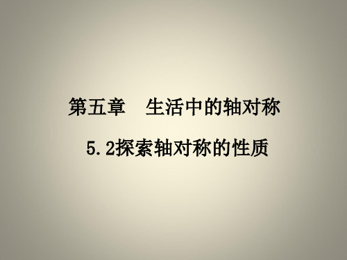 七年级 下册 数学 PPT课件  第5章生活中的轴对称 探索轴对称的性质