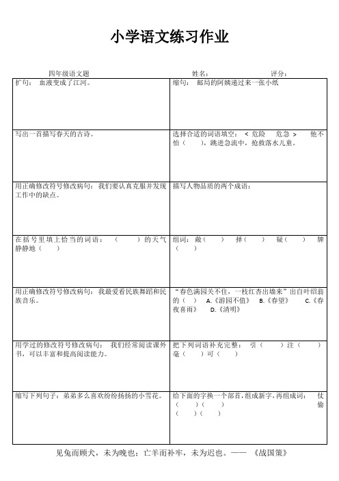 小学四年级语文每日一练II (96)