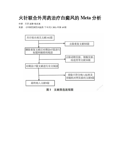 火针联合外用药治疗白癜风的Meta分析