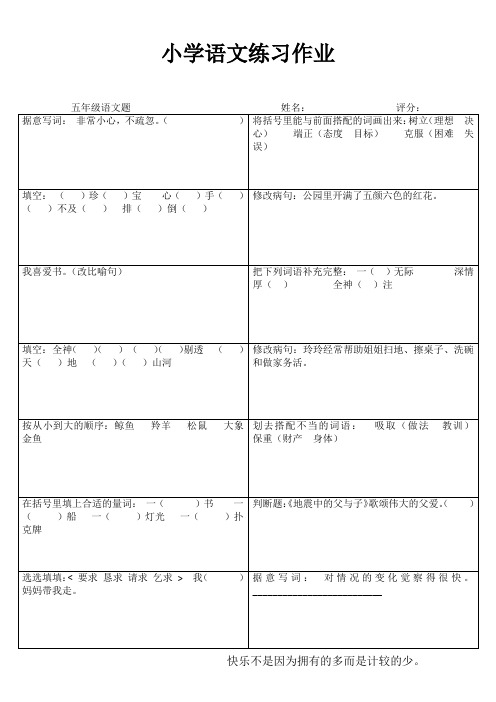 小学五年级语文精题选做III (53)