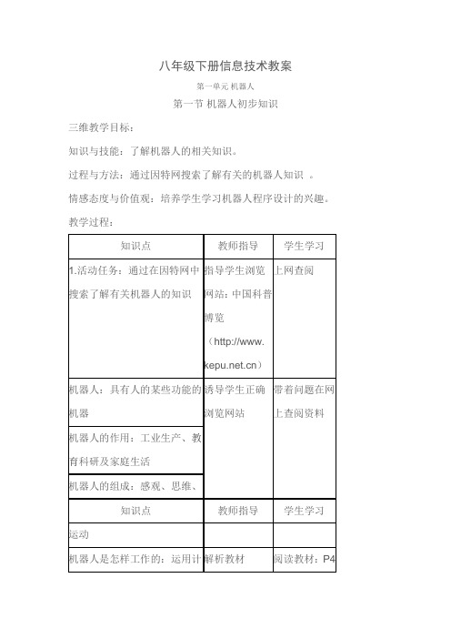 (完整版)八年级下册信息技术教案