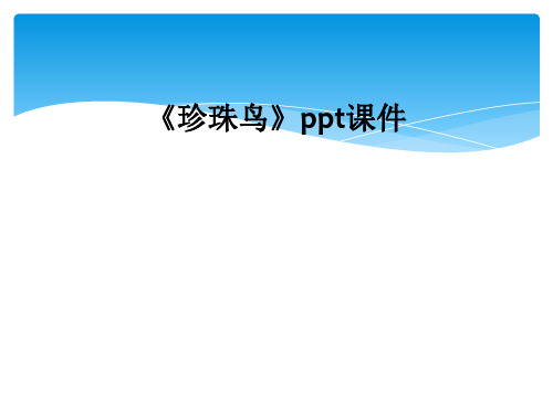 珍珠鸟ppt课件