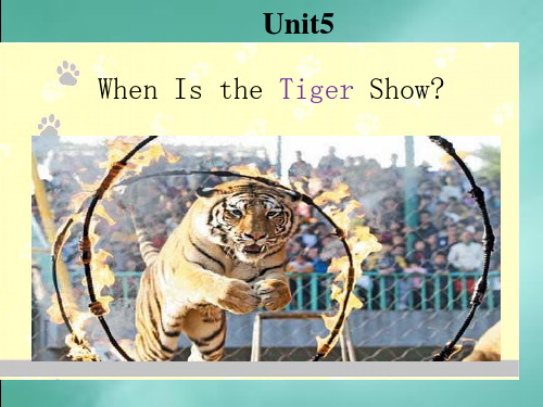 四年级下册英语课件-Unit 5《When is the tiger show》｜重大版 (共23张PPT)