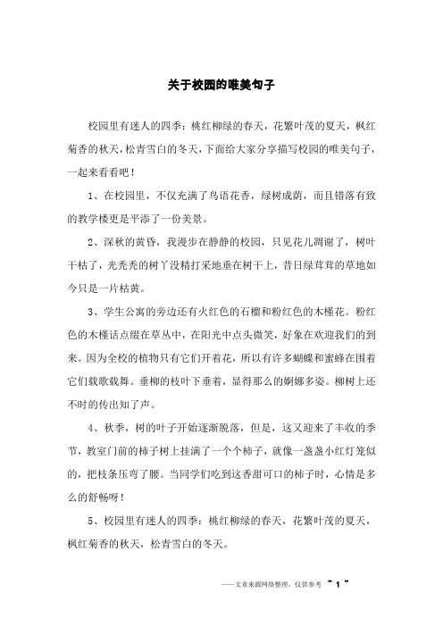 关于校园的唯美句子