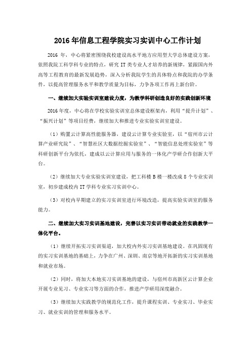 2013年信息工程学院实践教学工作总结-宿州学院