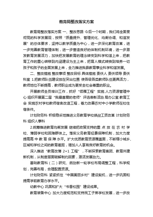 教育局整改落实方案