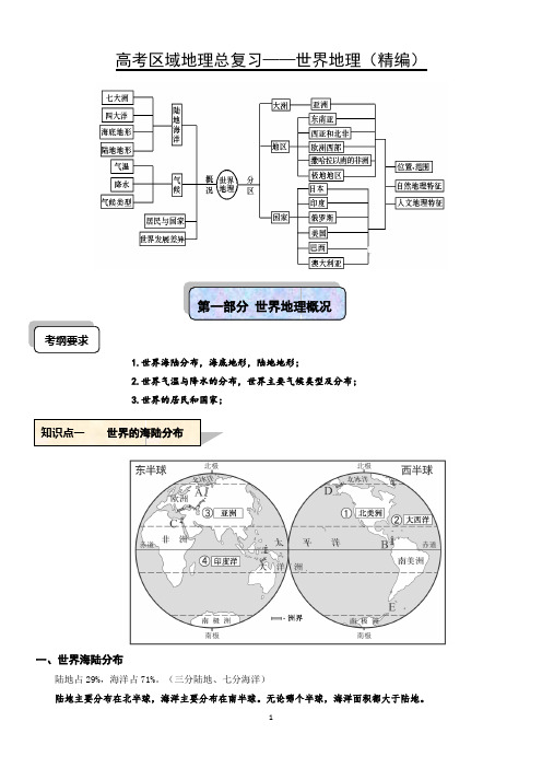 高考区域地理总复习(世界地理概况精华版定稿)