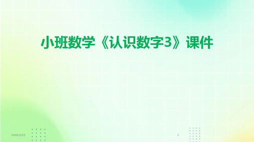 2024年度小班数学《认识数字3》课件