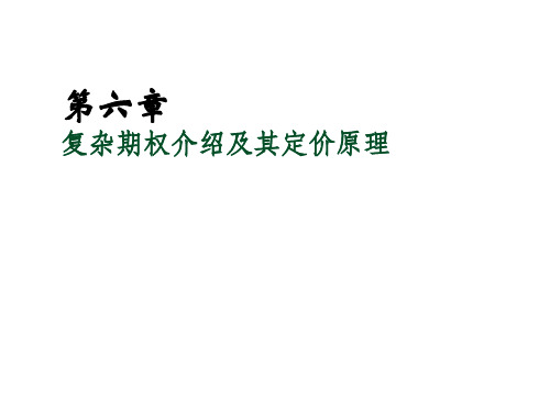 基于MATLAB的金融工程方法与实践第六章 复杂期权介绍及其定价原理