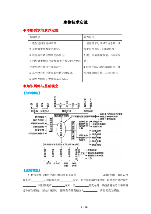 专题15生物技术实践-高考生物二轮复习(湖南专用)