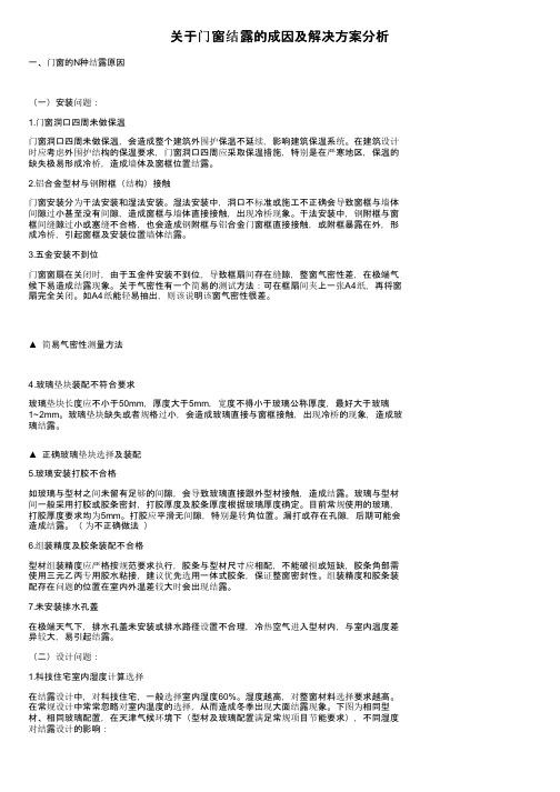 关于门窗结露的成因及解决方案分析