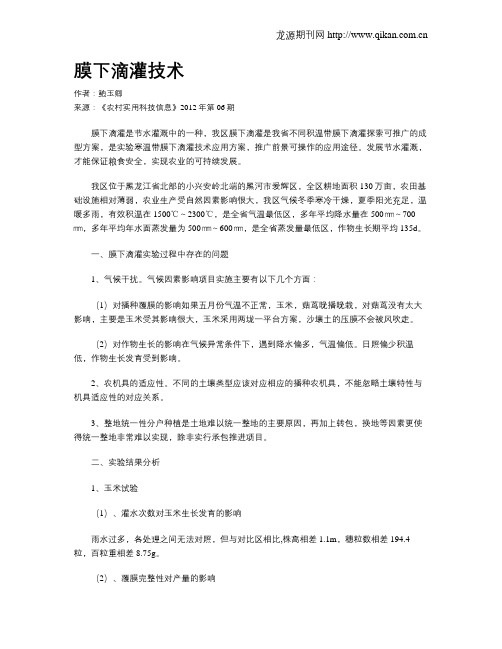 膜下滴灌技术