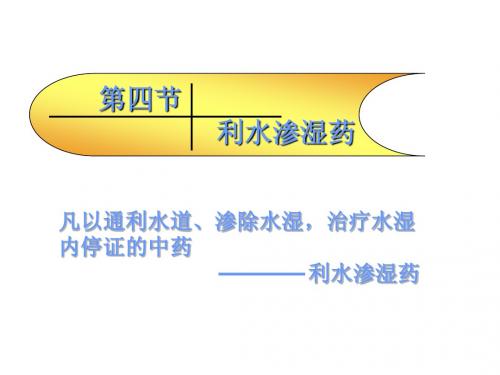 利水渗湿药