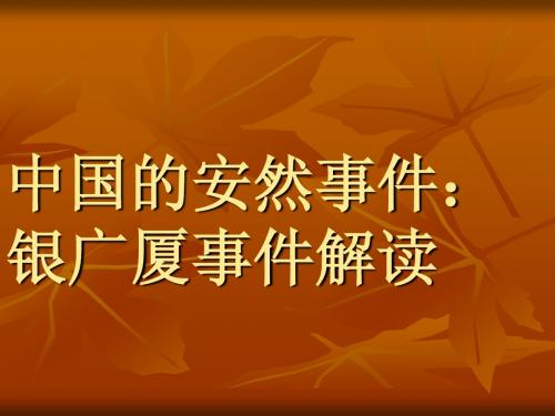 中国公司治理案例分析--银广夏事件