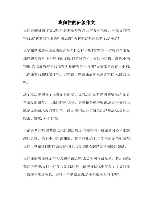 我向往的班级作文