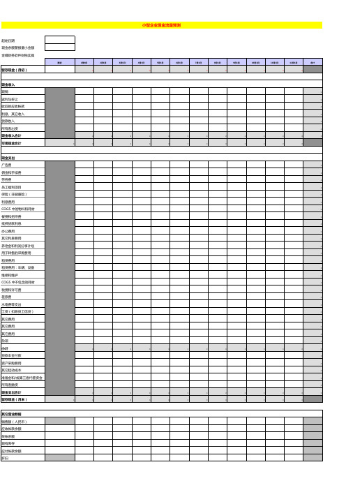 中小企业现金流预测模型