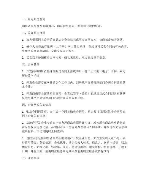 河南购房合同网签备案流程