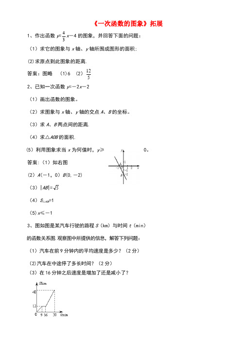 八年级数学上册4.3《一次函数的图象》拓展素材北师大版(new)