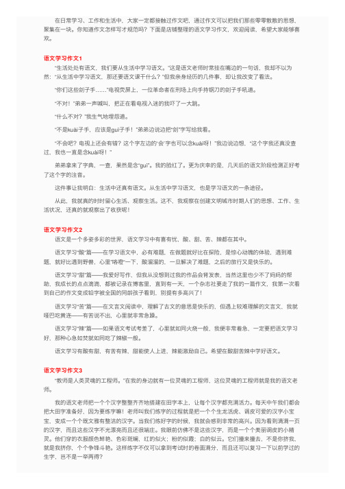 语文学习作文（15篇）