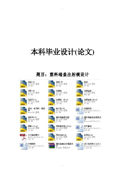 塑料端盖注射模具设计(含全套CAD图纸)