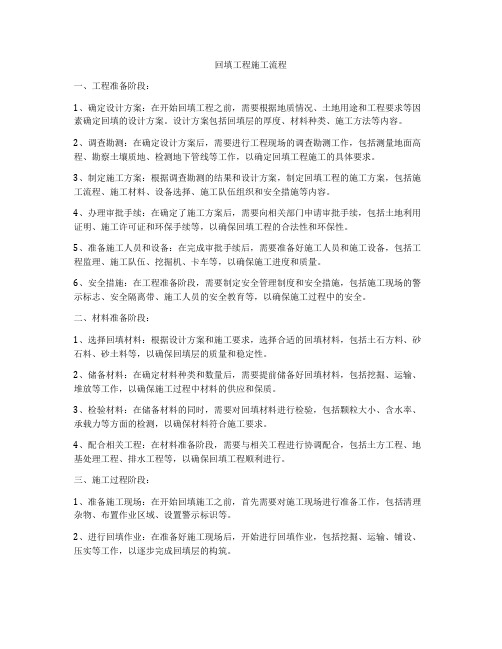回填工程施工流程