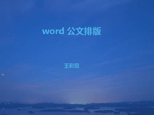 word公文排版