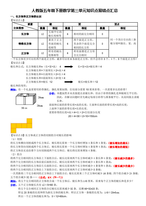 人教版五年级下册数学第三单元知识点易错点汇总(配练习完整版)[1]1