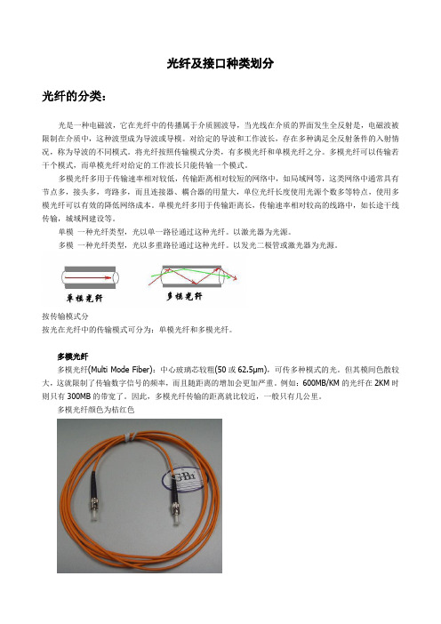 光纤及接口种类划分