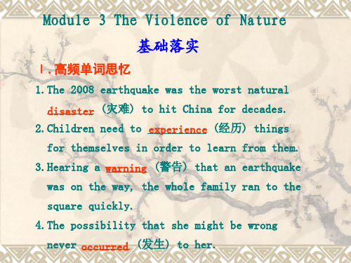 2011高考一轮复习课件：Module 3 The Violence of Nature(外研版必修3) (1)