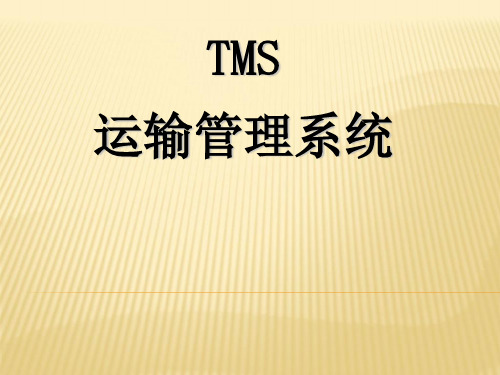 TMS运输管理系统