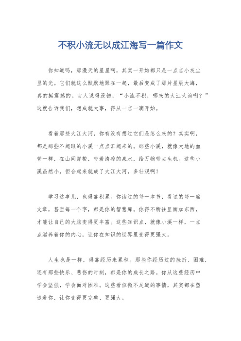 不积小流无以成江海写一篇作文