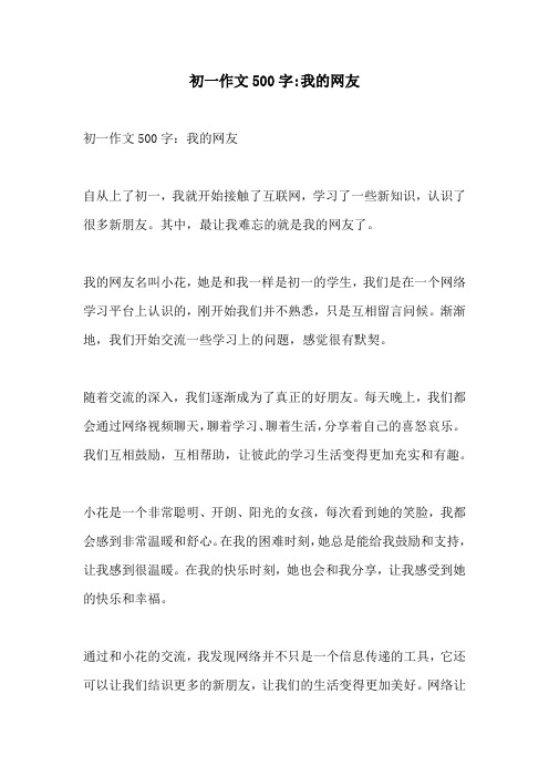 初一作文500字我的网友