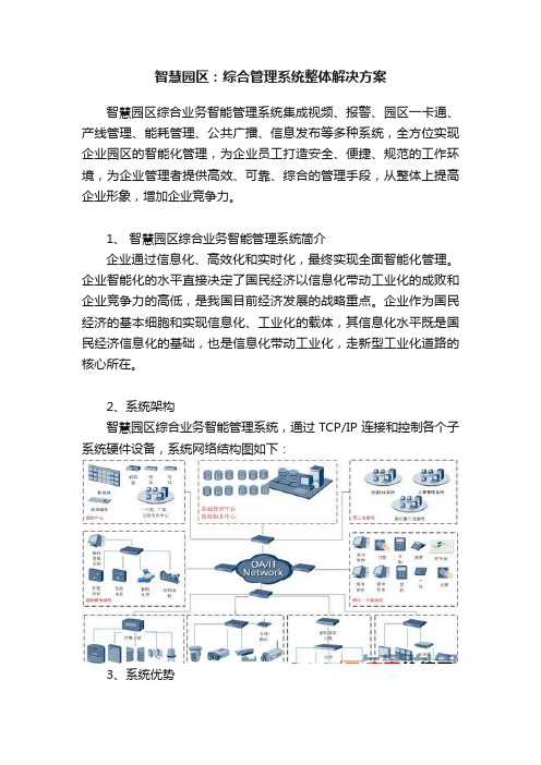 智慧园区：综合管理系统整体解决方案