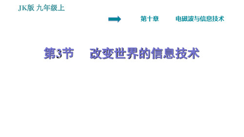 教科版九年级下册物理课件 第10章 10.3   改变世界的信息技术(习题课件,16张)