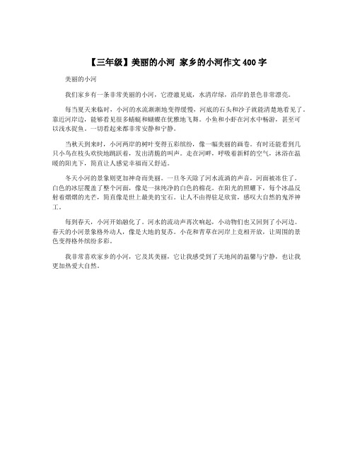 【三年级】美丽的小河 家乡的小河作文400字