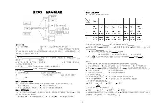 第三单元  物质构成的奥秘(复习学案)