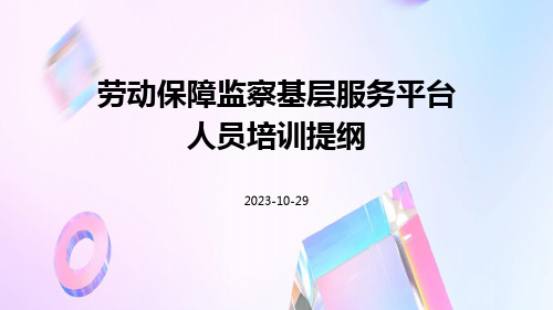 劳动保障监察基层服务平台人员培训提纲