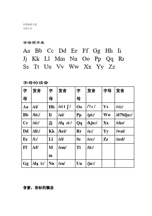 小学英语音标学习 新课标哦