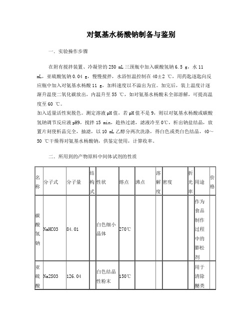 对氨基水杨酸钠的制备与鉴别