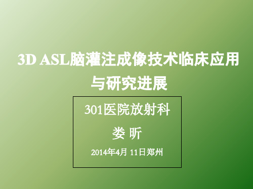 D ASL脑灌注成像技术临床应用及研究进展ppt课件