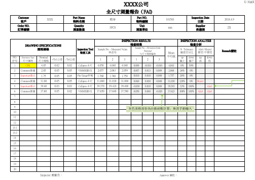 FAI报告模板