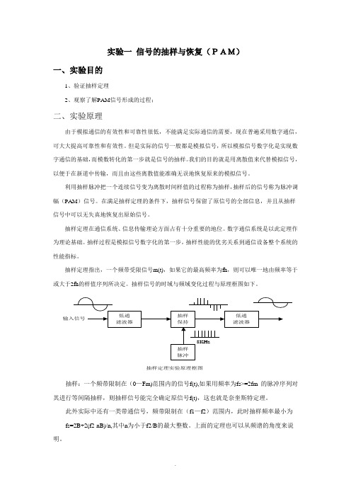 实验信号的抽样与恢复