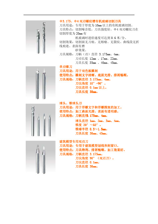 刀具选用参考